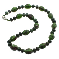 Ruby in Zoisite Necklace zinc alloy lobster clasp  Sold Per 17 Inch Strand