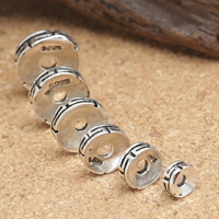 Thailand Sterling Silver Spacer Bead, Flat Round, different size for choice, Sold By Lot