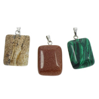 Gemstone Pendants Jewelry with brass bail natural mixed  Approx Sold By Box