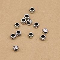 Thailand Sterling Sølv Perler, 4.5mm, Hole:Ca. 2.7mm, 60pc'er/Lot, Solgt af Lot