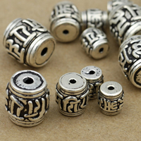 Buddha Beads Thailand Sterling Silver Drum Buddhist jewelry & om mani padme hum Approx 1-2mm Sold By Lot