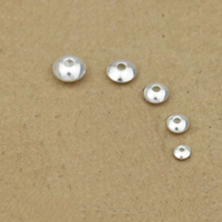 925 Sterling Silver Beads, Flat Round, different size for choice, Hole:Approx 1-2.5mm, Sold By Lot