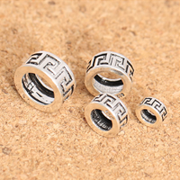 Thailand Sterling Silver Large Hole Bead, Donut, different size for choice, Sold By Lot