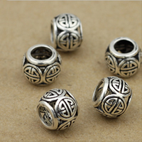 Thailand Sterling Silver Beads, Drum, different size for choice & hollow, Sold By Lot