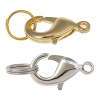 Brass Lobster Clasp, plated, more colors for choice, nickel, lead & cadmium free, 20x8x3mm, Hole:Approx 2mm, 10PCs/Bag, Sold By Bag