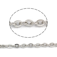 Stainless Steel Oval Chain, 304 Stainless Steel, different size for choice, original color, 100m/Bag, Sold By Bag