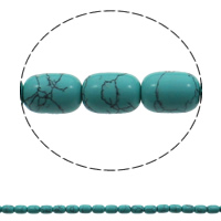 Turquoise Beads, Column, blue, 10x14mm, Hole:Approx 1mm, Approx 28PCs/Strand, Sold Per Approx 15.3 Inch Strand