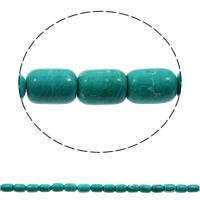 Perles turquoises, turquoise synthétique, pilier, bleu, 10x14mm, Trou:Environ 1mm, Environ 28PC/brin, Vendu par Environ 15.3 pouce brin