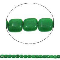 Malaysia Jade Perle, Quadrat, natürlich, 14x18mm, Bohrung:ca. 1mm, ca. 28PCs/Strang, verkauft per ca. 15.3 ZollInch Strang