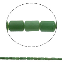 Aventurina verde Abalorio, Columna, natural, 10x14mm, agujero:aproximado 1mm, aproximado 28PCs/Sarta, Vendido para aproximado 15.7 Inch Sarta