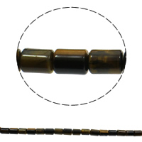 Tigerauge Perlen, Zylinder, natürlich, 10x14mm, Bohrung:ca. 1mm, ca. 28PCs/Strang, verkauft per ca. 15.3 ZollInch Strang
