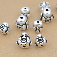 Buddhistiske perler, Thailand Sterling Sølv, Buddha, forskellig størrelse for valg, 10pc'er/Lot, Solgt af Lot