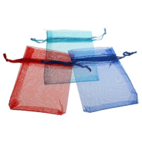 Jewelry Pouches Bags Organza Rectangle transparent Sold By Bag