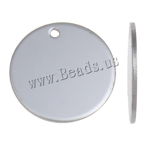 Stainless Steel Tag Charm Flat Round laser pattern & Customized original color Sold By Bag