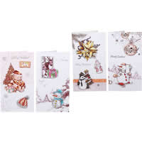 Christmas Greeting Card, Paper, Christmas jewelry & mixed & colorful powder, 120x217mm, 140PCs/Lot, Sold By Lot