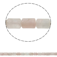 Natürliche Rosenquarz Perlen, Zylinder, 10x14mm, Bohrung:ca. 1mm, 28PCs/Strang, verkauft per ca. 15.3 ZollInch Strang