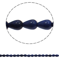 gefärbter Marmor Perle, Tropfen, blau, 10x14mm, Bohrung:ca. 1mm, 28PCs/Strang, verkauft per ca. 15.7 ZollInch Strang