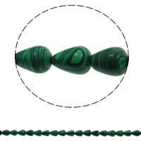 Malachite Beads, Teardrop, 10x14mm, Hole:Approx 1mm, 28PCs/Strand, Sold Per Approx 15.7 Inch Strand