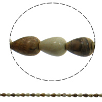 Perles en jaspe image, jaspe de photo, larme, naturel, 10x14mm, Trou:Environ 1mm, 28PC/brin, Vendu par Environ 15.7 pouce brin
