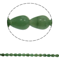 Зеленый авантюрин Бусины, Каплевидная форма, натуральный, 10x14mm, отверстие:Приблизительно 1mm, 28ПК/Strand, Продан через Приблизительно 15.7 дюймовый Strand