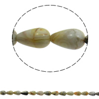 Naturlig Galen agat pärlor, Dropp, 10x14mm, Hål:Ca 1mm, 28PC/Strand, Såld Per Ca 15.7 inch Strand