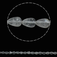 Naturlige klar kvarts perler, Clear Quartz, Teardrop, 10x14mm, Hole:Ca. 1mm, 28pc'er/Strand, Solgt Per Ca. 15.7 inch Strand