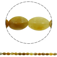 Prirodni Žuta ahat perle, Žuta Agate, Oval, prirodan, 10x15mm, Rupa:Približno 1mm, 28računala/Strand, Prodano Per Približno 15.7 inčni Strand