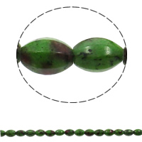 Ruby in Zoisite Beads, Oval, 10x15mm, Hole:Approx 1mm, 28PCs/Strand, Sold Per Approx 15.7 Inch Strand
