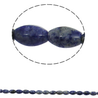 Abalorios de Piedra Azul, Punto azul, Óvalo, natural, 10x15mm, agujero:aproximado 1mm, 28PCs/Sarta, Vendido para aproximado 15.7 Inch Sarta