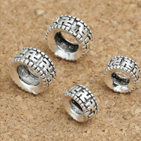 Buddhistiske perler, Thailand Sterling Sølv, Donut, buddhistiske smykker & Om Mani Padme Hum & forskellig størrelse for valg, 8x4mm, Hole:Ca. 2mm, Solgt af Lot