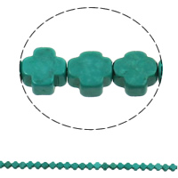 Perles turquoises, turquoise synthétique, croix, bleu, 8x4mm, Trou:Environ 1mm, 50PC/brin, Vendu par Environ 16 pouce brin