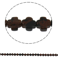 Natural Mahogany Obsidian Beads, Cross, 8x4mm, Hole:Approx 1mm, 50PCs/Strand, Sold Per Approx 16 Inch Strand