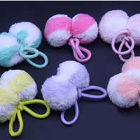 Ponytail Holder Plush with Rubber Round for children mixed colors 50mm 80mm Sold By Lot