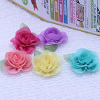 Fashion Decoration Flowers, Chiffon, for children, mixed colors, 65mm, 500PCs/Lot, Sold By Lot