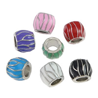 Tibetan Style European Beads, Drum, platinum color plated, without troll & enamel, more colors for choice, nickel, lead & cadmium free, 10x8.50mm, Hole:Approx 5mm, 200PCs/Lot, Sold By Lot