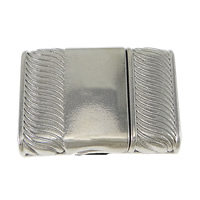 Zinc Alloy magnetische sluiting, Rechthoek, platinum plated, nikkel, lood en cadmium vrij, 25x18x6mm, Gat:Ca 16x3mm, 100pC's/Lot, Verkocht door Lot