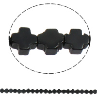 Natürliche schwarze Achat Perlen, Schwarzer Achat, Kreuz, 8x4mm, Bohrung:ca. 1mm, ca. 50PCs/Strang, verkauft per ca. 16 ZollInch Strang
