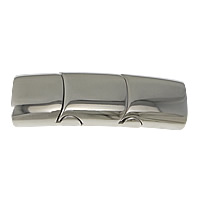 Stainless Steel Magnetic Clasp, Rectangle, original color, 44x14x8mm, Hole:Approx 12.5x6.5mm, 10PCs/Lot, Sold By Lot