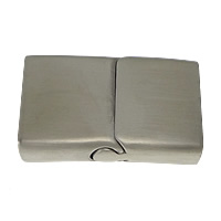 Stainless Steel Magnetska kopča, Nehrđajući čelik, Pravokut, izvorna boja, 28x18x7mm, Rupa:Približno 16.5x5mm, 10računala/Lot, Prodano By Lot
