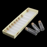 Glass Wish Bottle, with wood stopper, transparent, 22x73mm, 10Boxes/Lot, 12PCs/Box, Sold By Lot