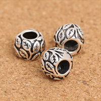 Thailand Sterling Silver Large Hole Bead, Donut, 10x8mm, Hole:Approx 4mm, 10PCs/Lot, Sold By Lot