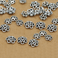 Bali Sterling Silber Perlenkappen, Thailand, Blume, verschiedene Größen vorhanden & hohl, Bohrung:ca. 1-3mm, verkauft von Menge