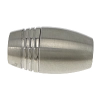 Edelstahl Magnetverschluss, oval, originale Farbe, 18x10.50mm, Bohrung:ca. 6mm, 30PCs/Menge, verkauft von Menge