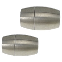 Stainless Steel Magnetska kopča, Nehrđajući čelik, Oval, različite veličine za izbor, izvorna boja, 50računala/Lot, Prodano By Lot