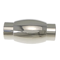 Edelstahl Magnetverschluss, oval, originale Farbe, Bohrung:ca. 6mm, 50PCs/Menge, verkauft von Menge