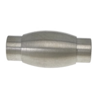 Edelstahl Magnetverschluss, oval, originale Farbe, 19.50x9mm, Bohrung:ca. 5mm, 50PCs/Menge, verkauft von Menge