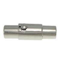 Stainless Steel Magnetic Clasp, Column, original color, 17x5.50x6.50mm, Hole:Approx 2mm, 50PCs/Lot, Sold By Lot