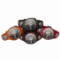 Men Bracelet Cowhide with Zinc Alloy antique silver color plated 16mm Length 10 Inch Sold By Lot