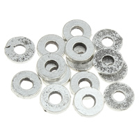 Zinc Alloy Flat perler, Donut, antik sølv farve forgyldt, nikkel, bly & cadmium fri, 6x1mm, Hole:Ca. 2mm, Ca. 6660pc'er/KG, Solgt af KG