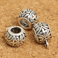 Thailand Sterling Silver Bail Bead, hollow, 10x4mm, Hole:Approx 4mm,1-3mm, 20PCs/Lot, Sold By Lot